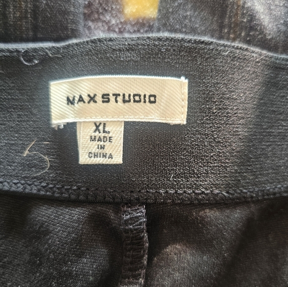 Max Studio XL Gray Plaid Stretch Pull-On Pants Office Career Trousers - Picture 3 of 8